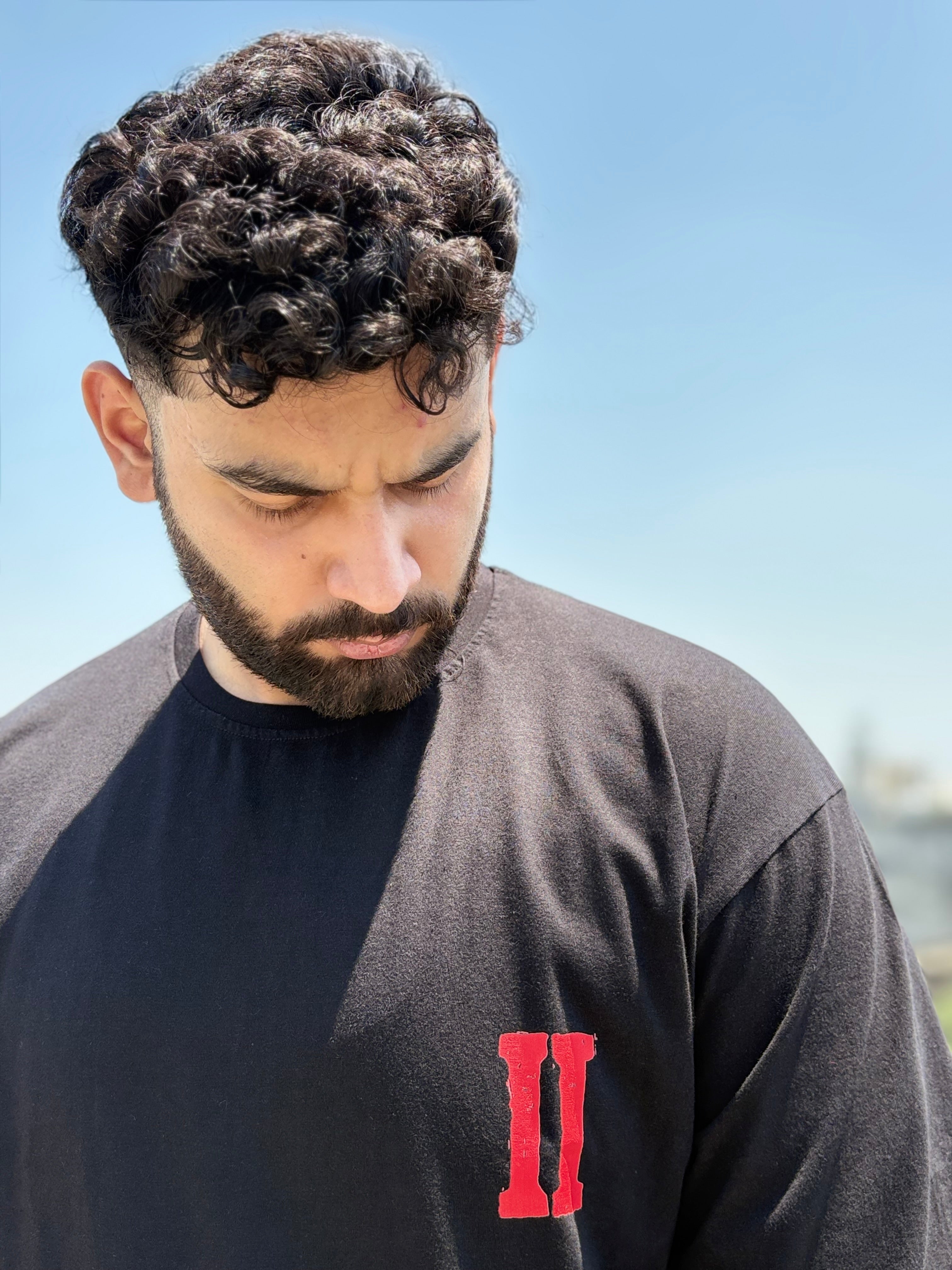 Black Blood Moon Cowboy oversized graphic T-shirt made from 210 GSM premium cotton