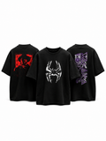 The Trilogy oversized graphic T-shirt combo featuring Eclipse Spider, Midnight Legacy and Blood Moon Cowboy by V-Era Haus
